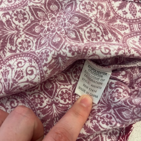 Miss Elaine Satin Burgundy Purple Paisley Grandmacore Pajama Set Size Large - Picture 4 of 6